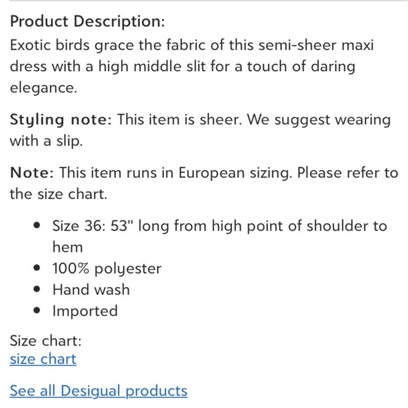 🆕 Desigual “Bulgaria” Multicoloured Maxi Dress - Women’s Size 2 - Picture 8 of 10